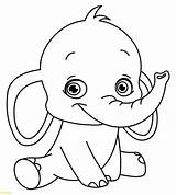 Elephant Colouring Getdrawings sketch template