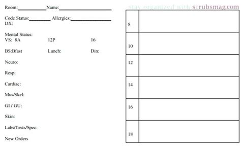 nurse report sheet templates  professional templates