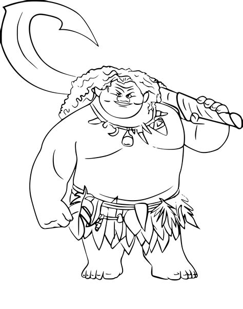 moana coloring pages maui  moana coloring pages maui