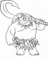 Coloring Maui Pages Hook Moana Drawing Printable Simple Getdrawings Color Getcolorings Personal Paintingvalley sketch template