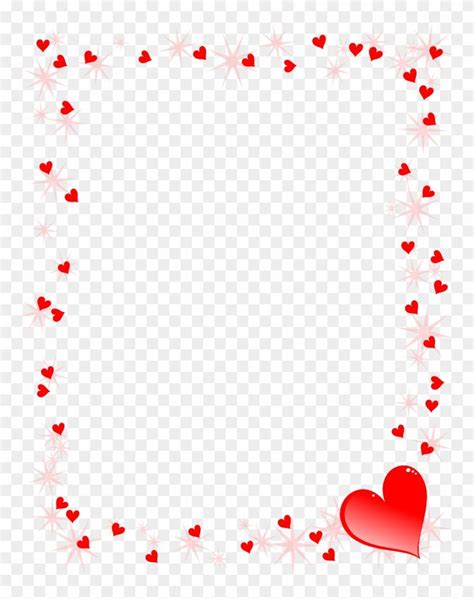 red heart frame  white stars  hearts   border hd png