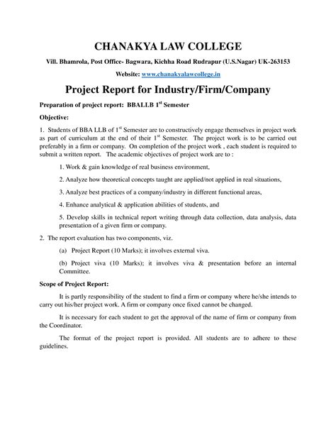 law college project report templates  allbusinesstemplatescom