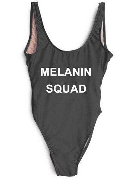 melanin squad one piece suit women fashion bodysuit backless swimwear