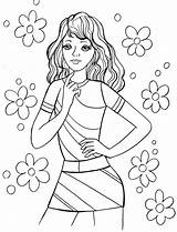 Coloring Girls Pages Teenage Popular sketch template