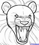 Roaring Lions Dragoart Getdrawings Sketches Safari Dawn sketch template