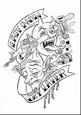 Tattoo Coloring Cry Later Now Laugh Pages Drawing Printable Color Monster Getcolorings Draw Designs Getdrawings Print Tasty Gila sketch template