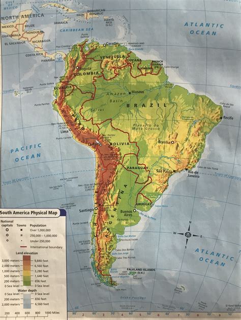 south america physical map labeled  latest map update sexiz pix