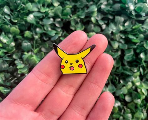 Surprised Pikachu Meme Pin Funny Pokemon Etsy