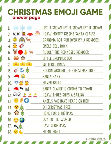 emoji printable christmas game paper trail design