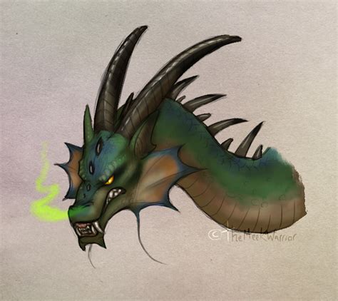 acid dragon bust  themeekwarrior  deviantart
