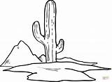 Cactus Coloring Wild West Pages Drawing Printable sketch template