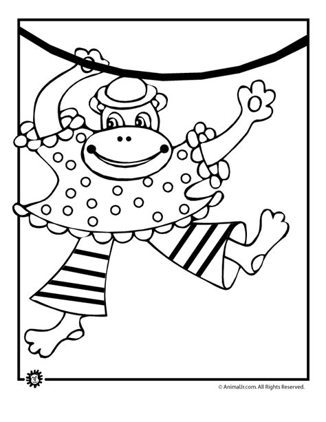 circus monkey coloring pages coloring pages