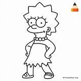 Lisa Simpson Draw Drawing Step Simpsons Coloring Drawings Clipartmag Line sketch template