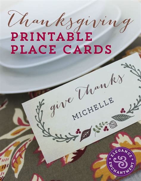 thanksgiving printable place cards  thanksgiving printables