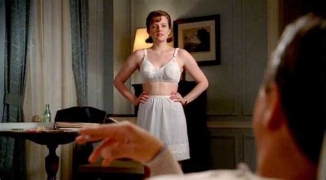 peggy from mad men in 1960s lingerie fake fakerson