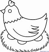 Clipart Hen Nest Coloring Chicken Choose Board Clip sketch template