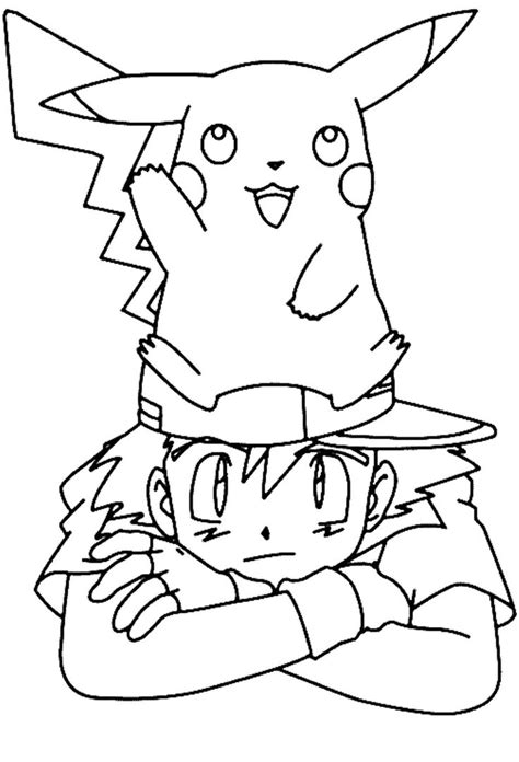 pokemon ash  pikachu coloring pages pikachu coloring page pokemon