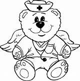 Nursing Nurses Nurse Coloring Bear Gifts Cliparts Pages Clipart Visit Work Wing Angel Necklace Library Favorites Add sketch template