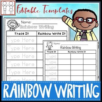rainbow write template  catherine  tpt