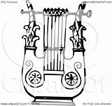 Lyre Ancient Vintage Clipart Instrument Illustration Royalty Prawny Vector Regarding Notes sketch template