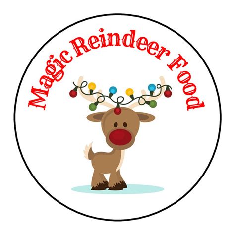 magic reindeer food christmas party stickers labels santa etsy uk