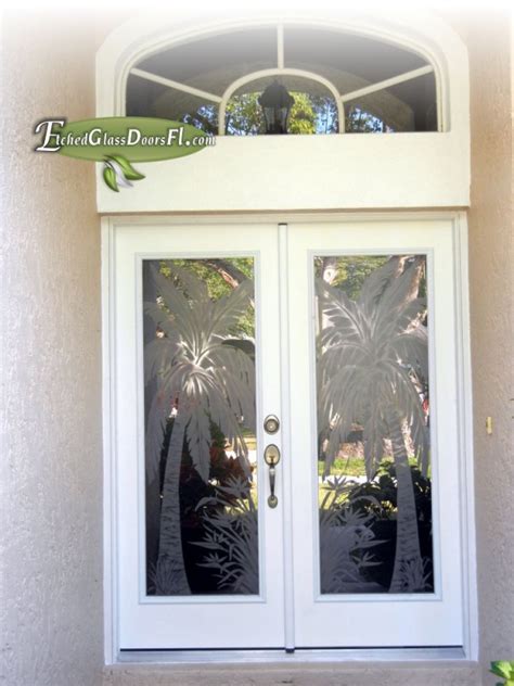 tropical etched glass doors etched glass doors florida