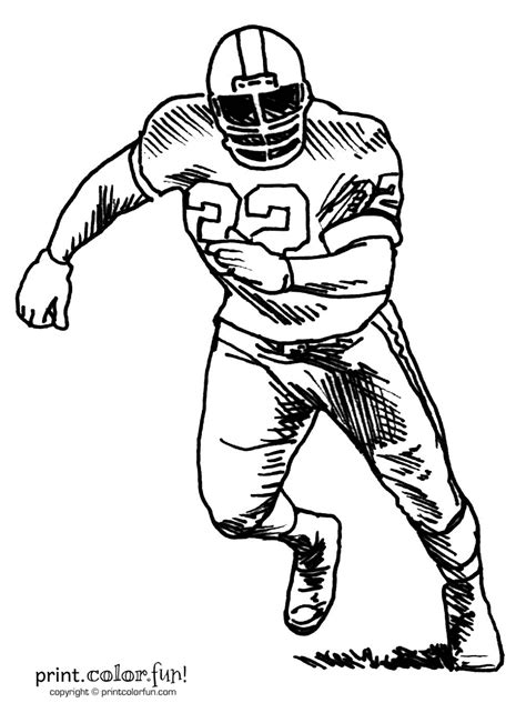 football player coloring page print color fun