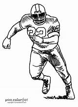 Football Coloring Player Pages Players Drawing Drawings Nfl Sports Clipart Print Printable Boys Color Kids Teams Printables Character Sketch Sheets sketch template