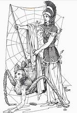 Arachne Greek Athena Mythology Spider Mythologie Coolidge Myths Olivia Illustration Und Ovid Vintage Griechische Edouard Sandoz Metamorphoses Minerva 1949 Goddess sketch template