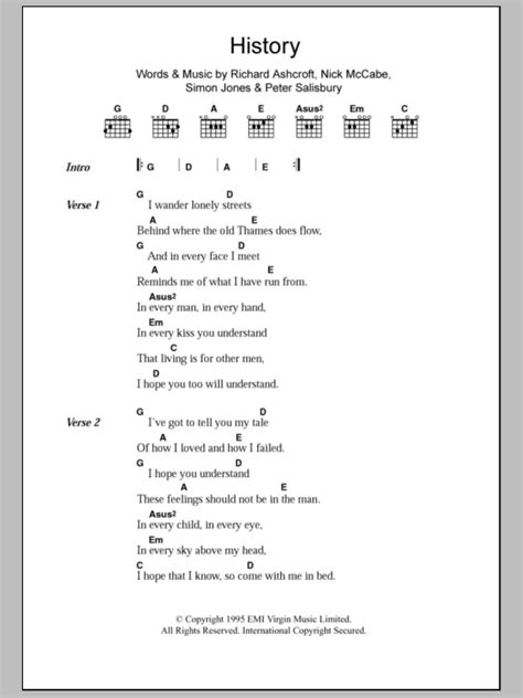 history   verve guitar chordslyrics guitar