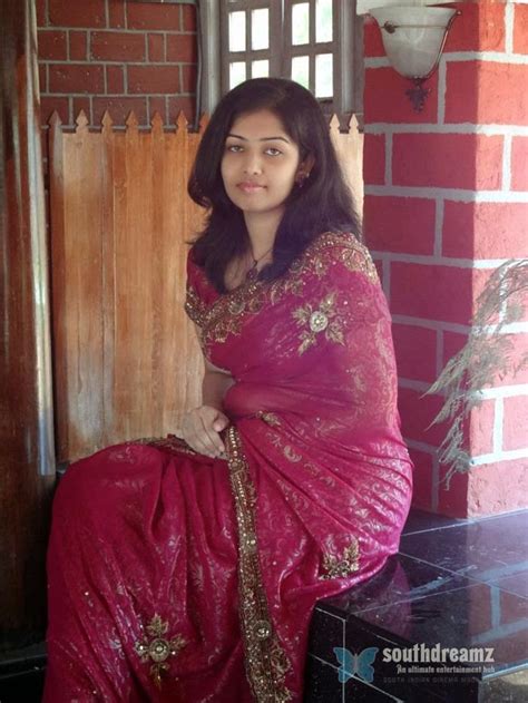 Homely College Girl Wearing Saree South Indian Cinema