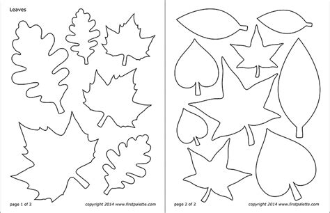 leaf templates  printable templates coloring pages