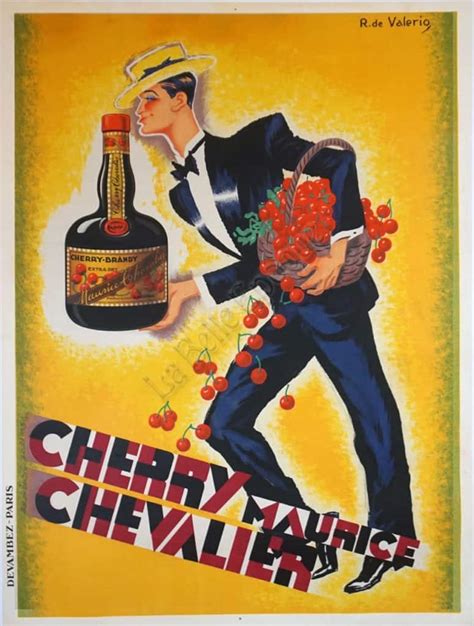 French Art Deco Brandy Vintage Poster For Cherry Maurice