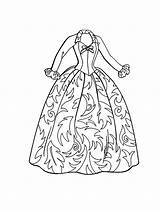 Coloring Pages Dress Fashion Doll Barbie Clothes Gown Dresses Christmas Ball Color Drawing Printable Getdrawings Getcolorings Carol Colorings sketch template