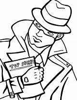 Spy Coloring Pages Secret Detective Kids Holding Spies Drawing  Colouring Color Template Agents Printable Netart Print Totally Getcolorings Getdrawings sketch template
