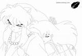 Inuyasha Kagome Coloring Pages Printable Adults Kids sketch template