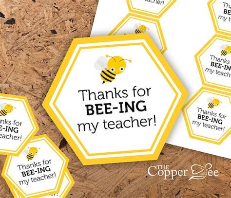 bee gift tags   bee ing  teacher