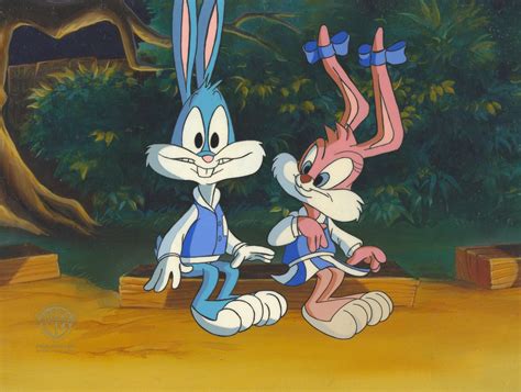 tiny toons original production cel buster bunny and babs bunny cel