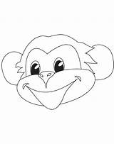 Monkey Face Coloring Pages Drawing Clipart Color Popular Getdrawings Simple Library sketch template