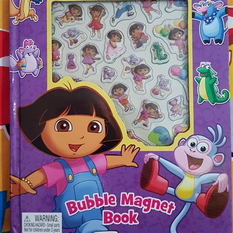 preloved dora explorer bubble magnet book books stationery childrens books  carousell