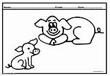 Coloring Pig Pages Cute Farm Animals Getdrawings Getcolorings sketch template
