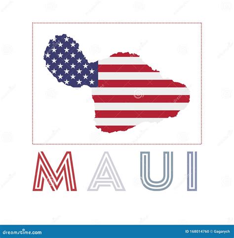 maui logo map  maui  island   flag stock vector