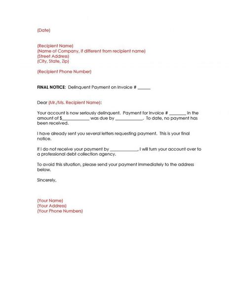 debt recovery letter  demand template debt recovery debt