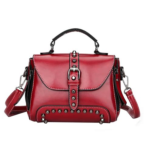 fashion women leather messenger bag ladies rivets handbag small