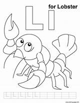 Coloring Alphabet Lobster Pages Printable sketch template