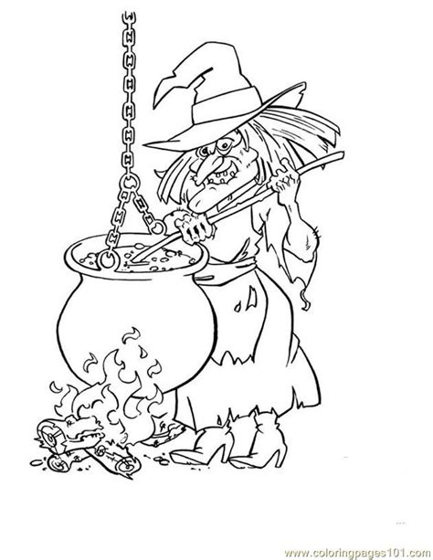 coloring pages cauldron witch holidays halloween  printable