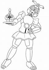 Chica Funtime Drawing Freddy Five Nights Fnaf Draw Getdrawings sketch template
