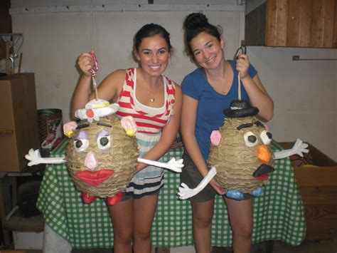 mr and mrs potato head pinatas created by the benton