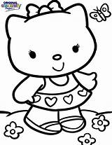 Kitty Hello Coloring Pages Butterfly Cute Hi Categories sketch template