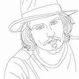 Coloring Johnny Depp Pages Monroe Hellokids American People Walt Portrait Disney sketch template